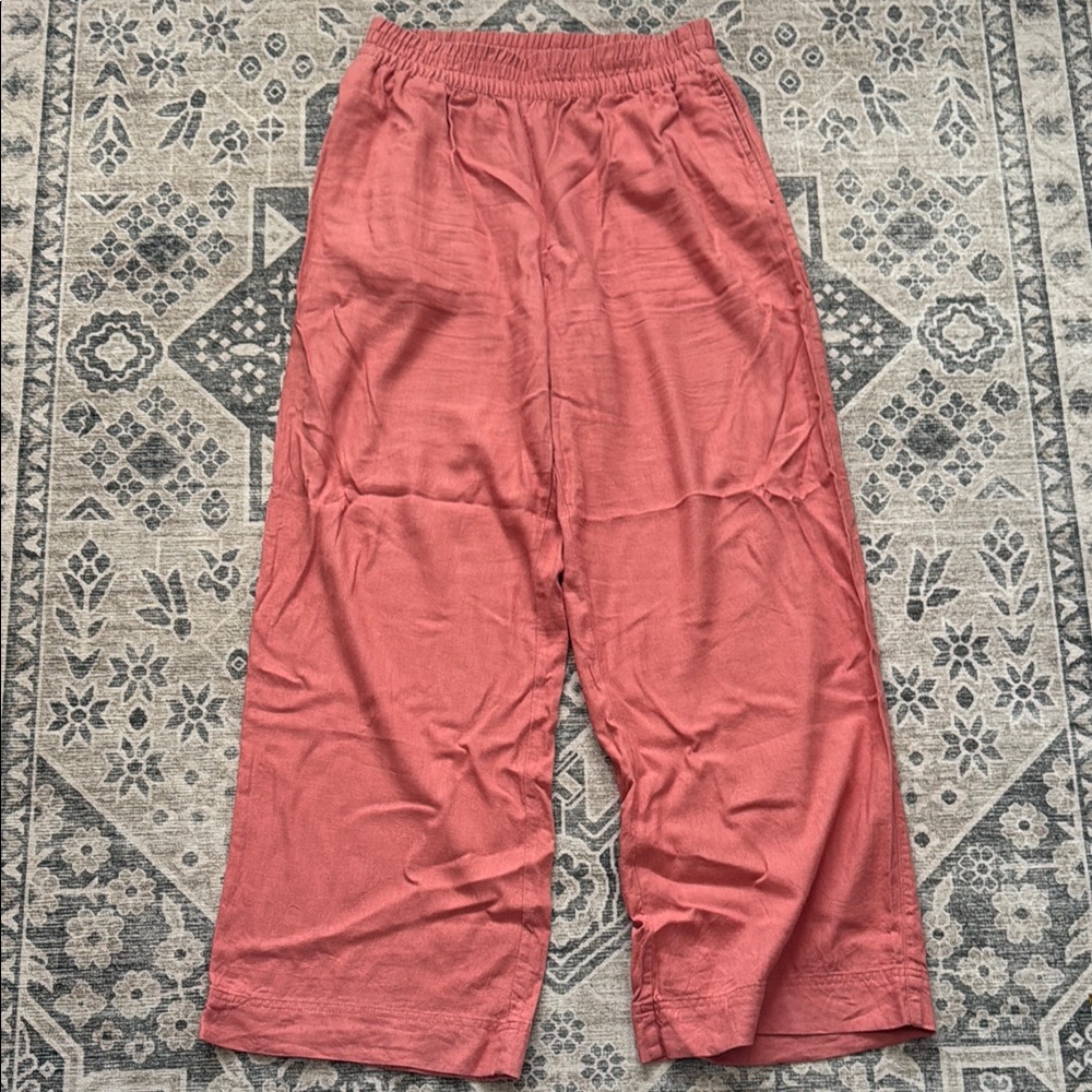 Coral Linen Pants